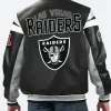 Las Vegas Raiders Leather Bomber Jacket Back Image