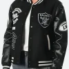 Las Vegas Raiders Leather Varsity Jacket Full Image