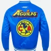 Liga MX Club America Blue Varsity Jacket Blue Back Image