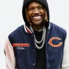 Lil Durk Chicago Bears Varsity Jacket ACtor Image