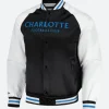 MLS Charlotte FC White Varsity Jacket Front Image