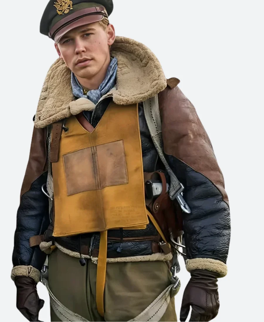 Masters Of The Air Major Gale Shearling Leather Jacket Front Image
