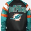 Miami Dolphins Leather Bomber Jacket Back Image