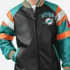 Miami Dolphins Leather Bomber Jacket Front Image