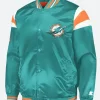 Miami Dolphins Satin Varsity Jacket Style 02 Back Image