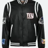 NY Giants Leather Varsity Jacket Front Image
