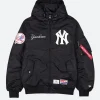 NY Yankees X Alpha Industries Hooded Bomber Jacket Black Front Image