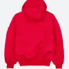 NY Yankees X Alpha Industries Hooded Bomber Jacket Red Back Image