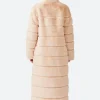 NYC Selena Gomez Fur Trench Coat Back Image