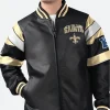 New Orleans Saints Leather Bomber Jacket Style 01 Front Image