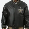 New Orleans Saints Leather Bomber Jacket Style 02 Front Image