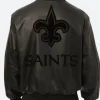 New Orleans Saints Leather Jacket Back Image