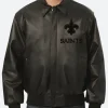 New Orleans Saints Leather Jacket Front Image