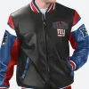 New York Giants Leather Bomber Jacket back Image