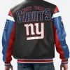 New York Giants Leather Bomber Jacket back Image