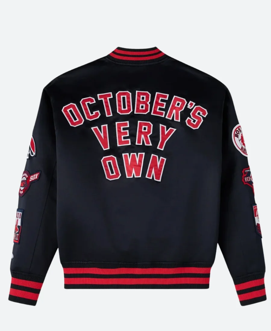 OVO X New Era Boston Red Sox Varsity Jacket Back Image