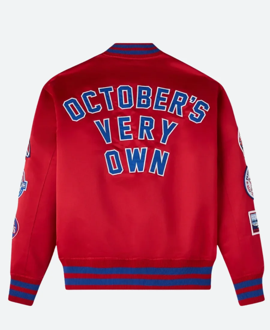 OVO X New Era Montreal Expos Varsity Jacket Back Image