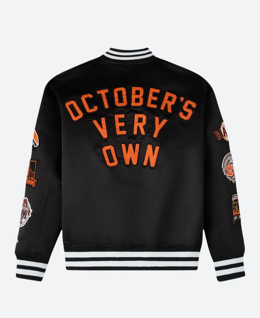 OVO X New Era NY Giants Varsity Jacket Back Image