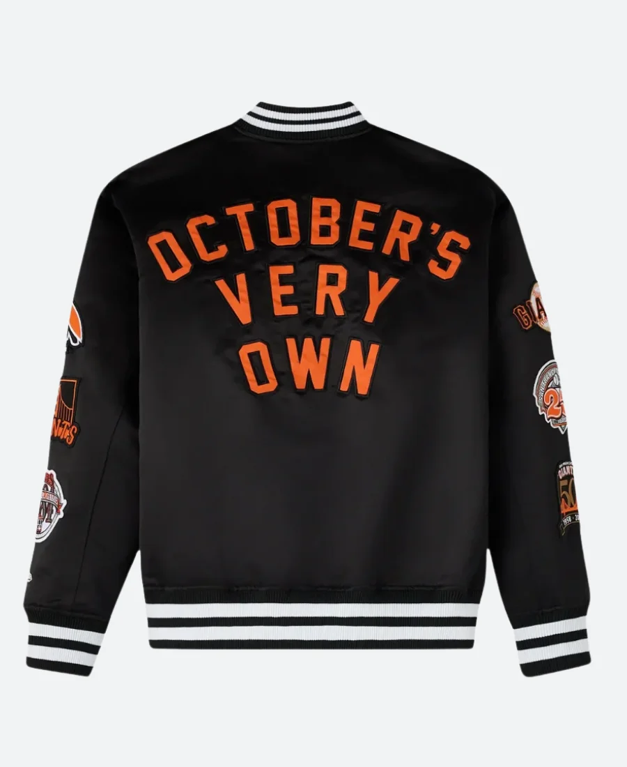 OVO X New Era San Francisco Varsity Jacket Back Image