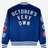 OVO X New Era Toronto Blue Jays Varsity Jacket Back Image