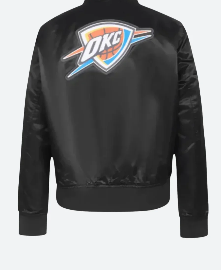 Oklahoma City Thunder Black Varsity Jacket Front Image