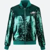Philadelphia Eagles Sequin Bomber Jacket Front Image