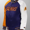 Phoenix Suns Raglan Purple Varsity Jacket back Image