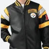 Pittsburgh Steelers Leather Bomber Jacket Front Image