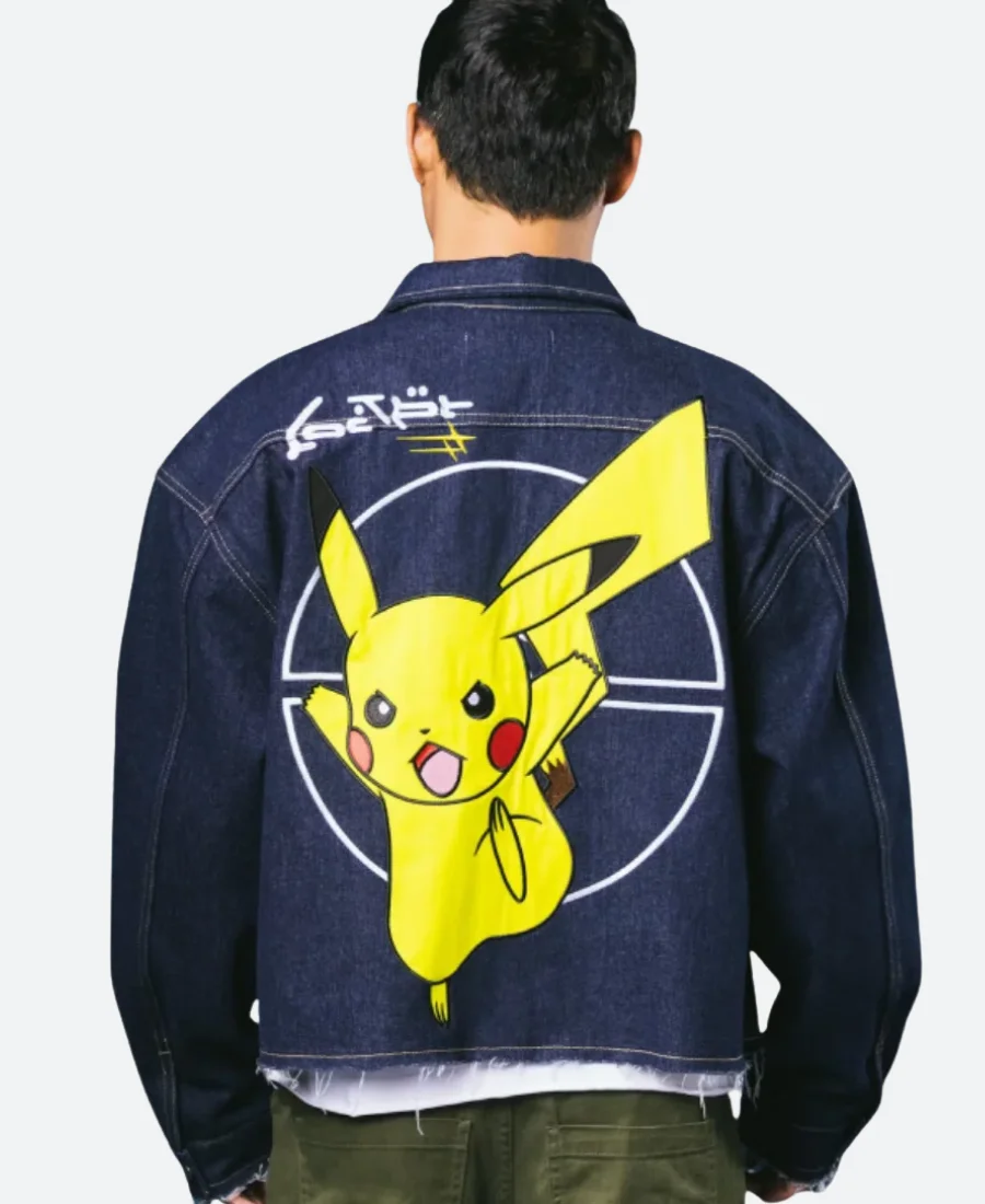 Pokémon Pikachu Denim Jacket back Image