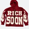 Rich Soon Hoodie Red Back Image
