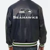 Seattle Seahawks Leather Bomber Jacket Style 02 Back Image