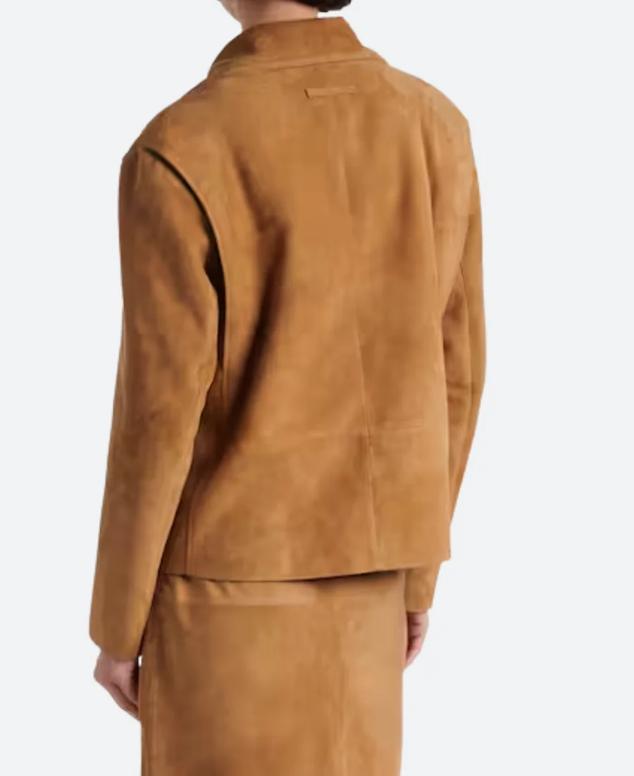 SiriusXM Studios 2025 Pamela Adlon Suede Leather Jacket Back Imae