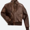 Stranger Things Billy Hargrove Brown Leather Jacket Front Image