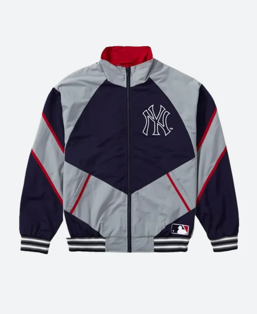 Supreme X NY Yankees Track Jacket Blue Front Image