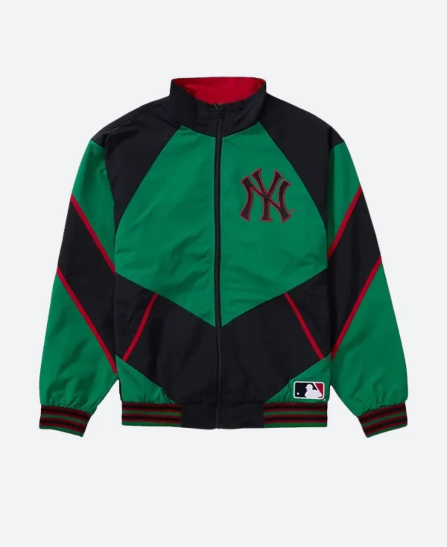 Supreme X NY Yankees Track Jacket Green Front Image