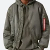 The Batman 2022 Bruce Wayne Bomber Jacket Back Image