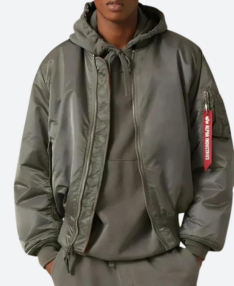 The Batman 2022 Bruce Wayne Bomber Jacket Back Image