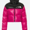 The North Face Pink Puffer Jacket Front Image