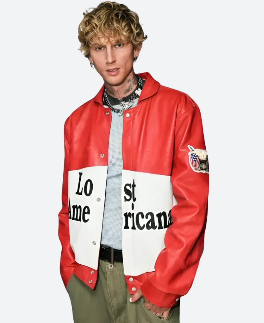 The Tonight Show MGK Lost America Leather Jacket Front Image