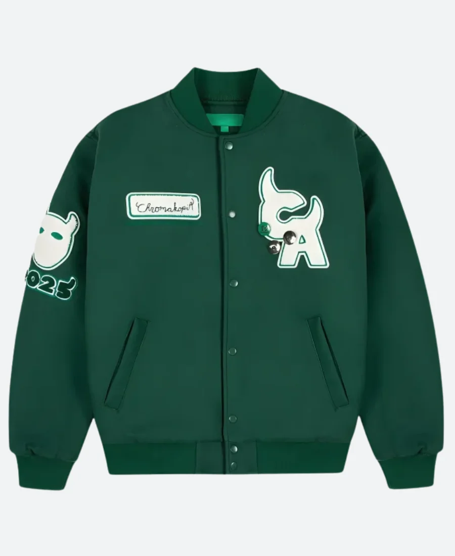 Tyler The Creator Chromakopia Varity Jacket Green Front Image