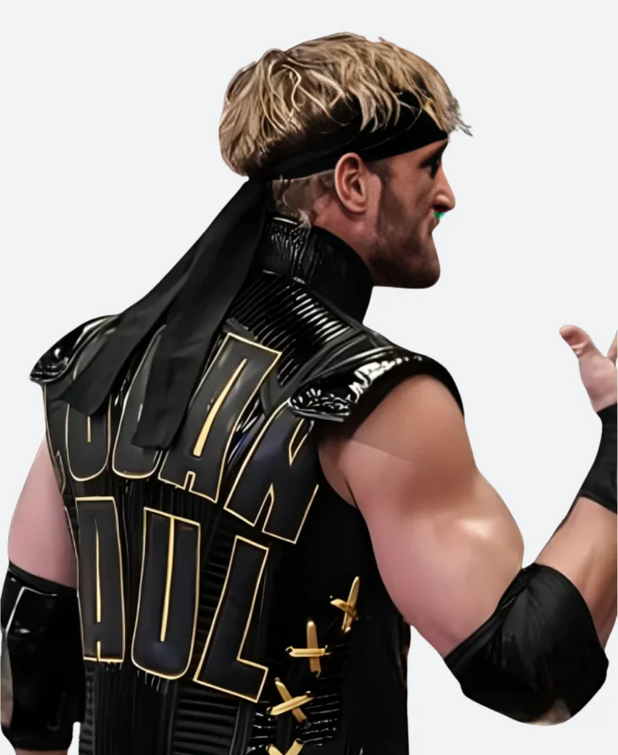 WWE Monday Night RAW Logan Paul Leather Vest Back Image