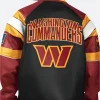 Washington Commanders Leather Bomber Jacket Back Image