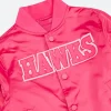 Atlanta Hawks Triple Pink Varsity Jacket Front Zoom Image
