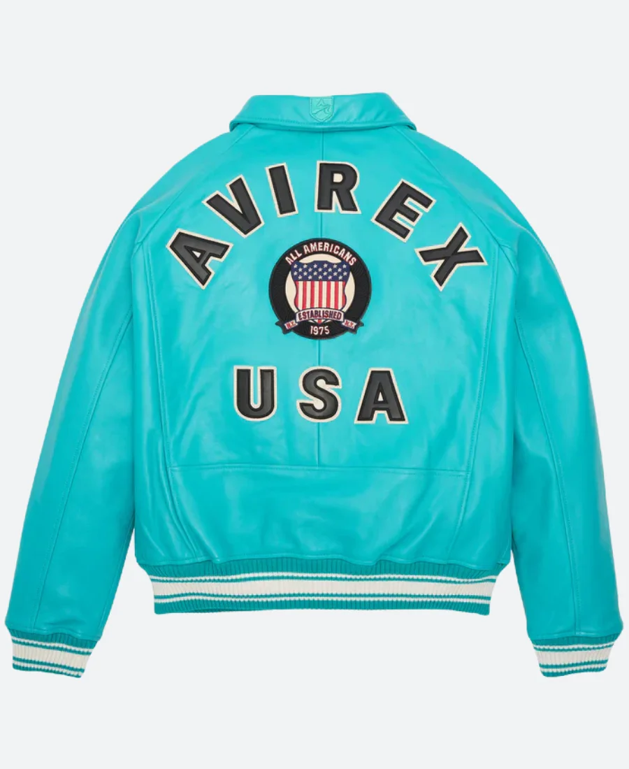 Avirex Lil Mama Playoffs Leather Jacket back Image
