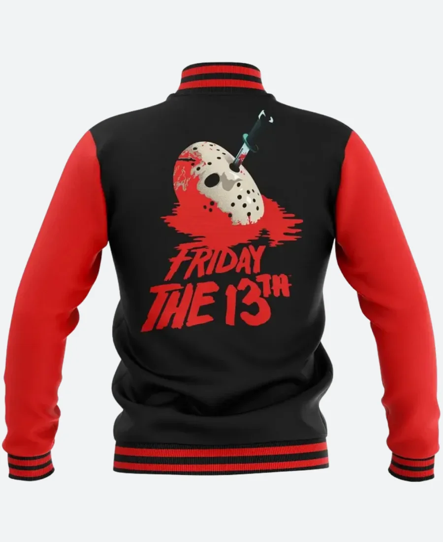 Friday The 13th Halloween Varsity Jacket Back Image