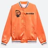 Halloween Michael Myers Orange Varsity Jacket Front Image