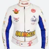 Halloween Pumpkin Leather Racing Jacket Front Image