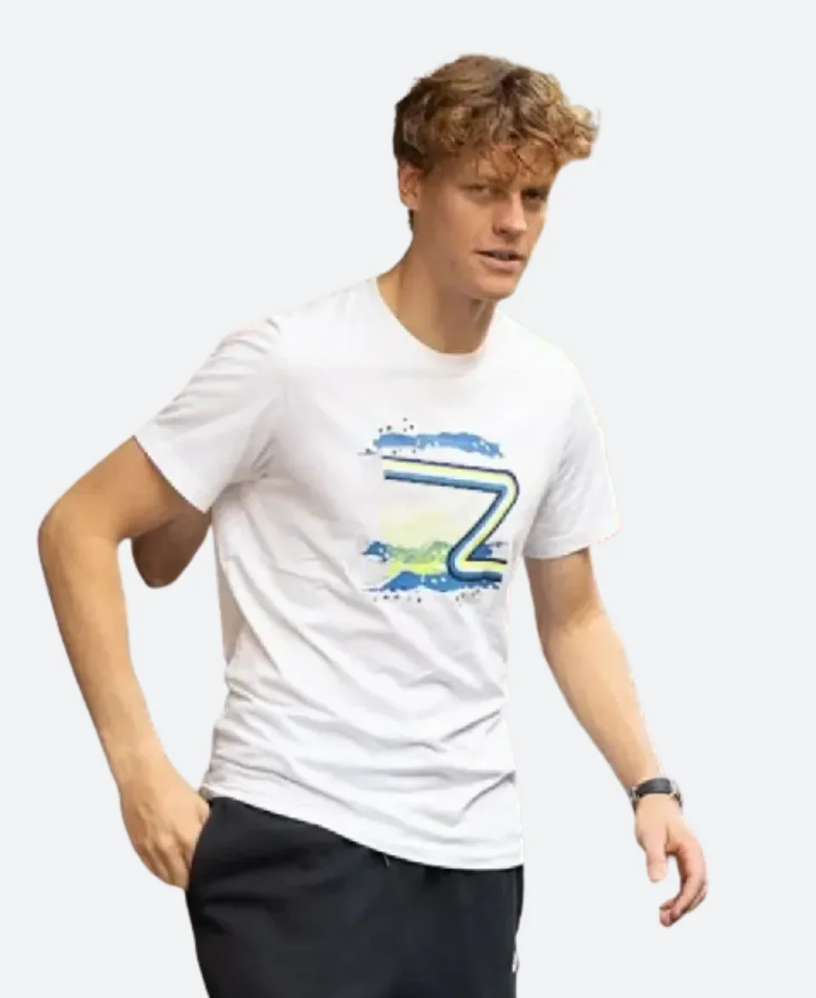 Jannik Sinner White T-shirt Front Image