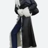 LA 2025 Elsa Hosk Black Leather Coat Close Image