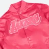 Los Angeles Lakers Triple Pink Varsity Jacket Collar Zoom Image
